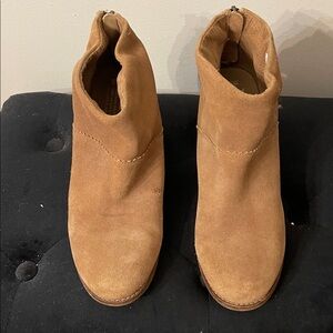 Toms Chestnut Suede Ankle Booties